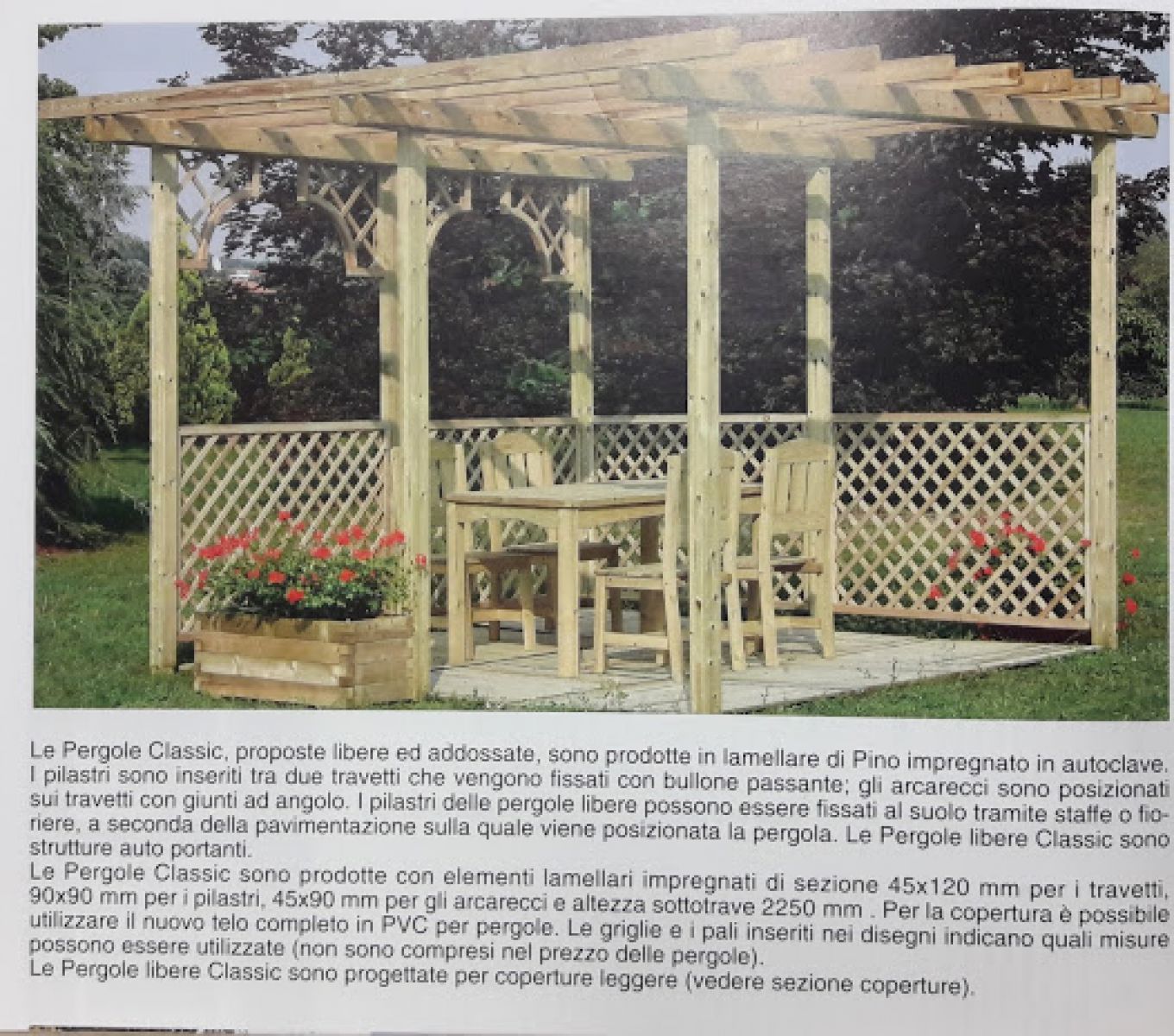 Pergola Libera 4x6 In Legno Impregnato In Autoclave E Ferramenta Inclusa - Foto 12